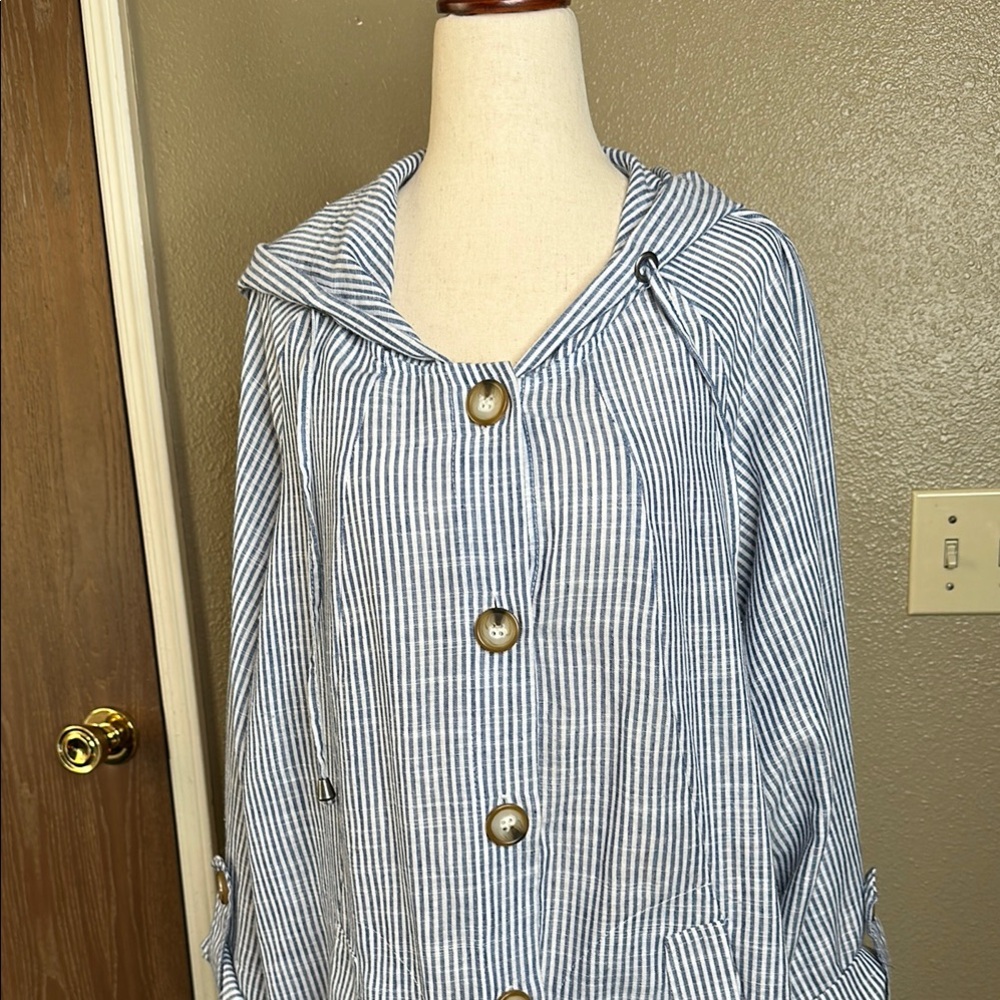 Striped Blue Women's Jacket